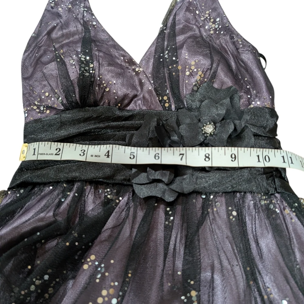 Whimsigoth Dark Fairy Celestial Glitter Halter Dress XS Y2K 2000s - Picture 13 of 15